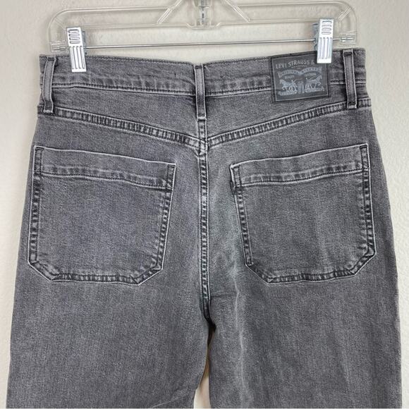 Levis Gray Washed Black Mile High Cropped Wide Leg Jeans 29 - Picture 7 of 8